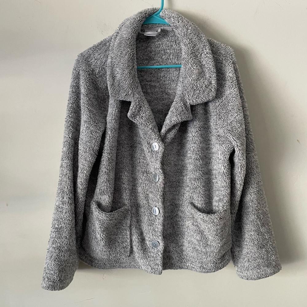 Croft & Barrow. Teddy button up sweatshirt. Ladies size L